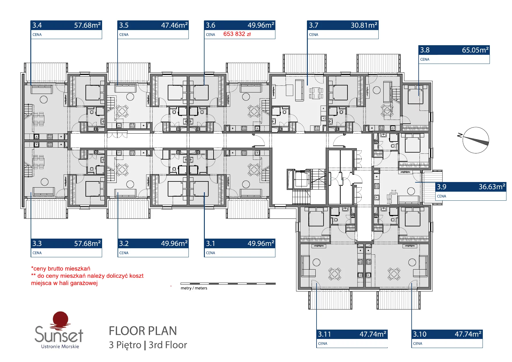 Apartament 49,96 m², piętro 3, oferta nr Budynek A 3.6, Sunset Ustronie Morskie, Ustronie Morskie, ul. Rolna